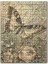 Eski Kart Postalda Kelebek Çiçek Görseli 120 Parça Puzzle Yapboz Mdf (Ahşap) 1