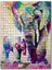 Yağlı Boya Fil ve Yavrusu Görseli 120 Parça Puzzle Yapboz Mdf (Ahşap) 1