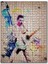 Renkli Ahşap Zeminde Gitarist Solist Görseli 120 Parça Puzzle Yapboz Mdf (Ahşap) 1