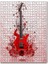 Kırmızı Elektrogitar Kırmızı Çiçekler Pembe Arkaplan 120 Parça Puzzle Yapboz Mdf (Ahşap) 1