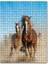 Tozlu Zeminde Koşan Kahve Rengi Atlar Görseli 120 Parça Puzzle Yapboz Mdf (Ahşap) 1