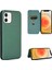 Apple iPhone 13 Mini Için Halka Kayışlı Fiber Karbon Manyetik Deri Kılıf - Yeşil (Yurt Dışından) 5
