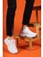 Kadın Beyaz Sneaker Düz Taban Ortapedik İç Taban ile Rahat Kullanım 4