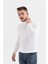 Slimfit Kesin Düz Desen Tam Balıkçı Triko Kazak-Beyaz 2