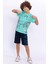 Bike Su Yeşili Erkek Çocuk Bermuda Takım 2