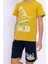 Cool Kid Safran Sarısı Erkek Çocuk Bermuda Takım 3