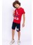 Cool Kid Kırmızı Erkek Çocuk Bermuda Takım 1