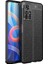 Caseworld Xiaomi Poco M4 Pro Kılıf Darbe Korumalı Deri Görünümlü Silikon Arka Kapak - Siyah 1