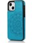 Apple iPhone 13 Mini Için Pu Deri Kaplamalı Tpu Mandala Çiçek Desenli Standlı Çizilmeye Dayanıklı Telefon Kılıfı - Mavi (Yurt Dışından) 2