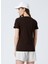 V Yaka Düz Kahve Kadın T-Shirt TEYO 2
