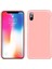 iPhone x / Xs Uyumlu Içi Kadife Lansman Silikon Kılıf Pembe 1