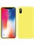 iPhone x / Xs Uyumlu Içi Kadife Lansman Silikon Kılıf Sarı 1