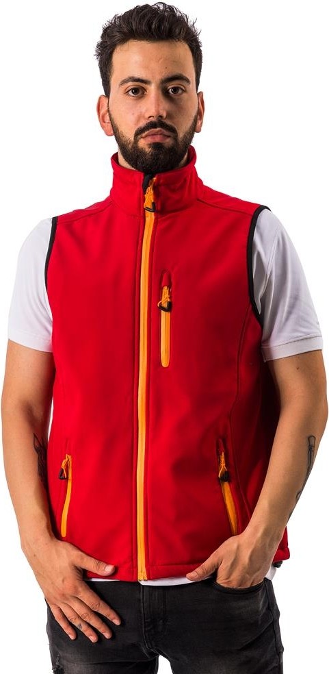 Freecamp Vest Erkek Softshell Yelek-Kırmızı