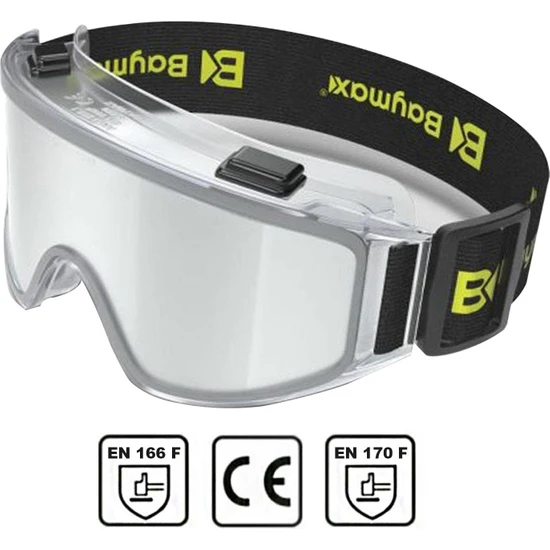 BADEM10 Baymax Iş Güvenlik Gözlüğü Antifog Buğulanmaz Koruyucu Gözlük S550 Şeffaf