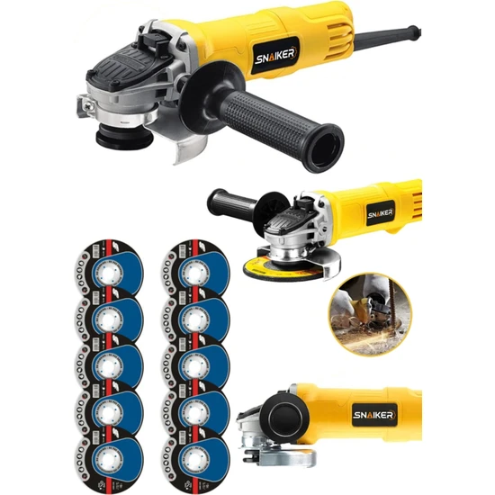 Snaiker Alman 2000 Watt Professional Çift Metal Şanzuman Avuç Içi Taşlama Makinesi 125 Mm + 10 Taş Hediyeli