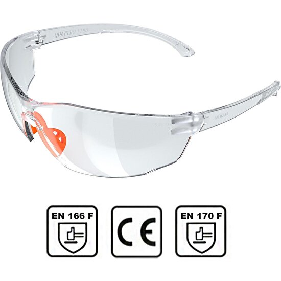 BADEM10 Baymax Iş Güvenlik Gözlüğü Koruyucu Silikonlu Çapak Gözlük S1100 Şeffaf
