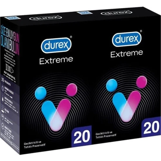 Durex Extreme Geciktiricili Prezervatif, 40 Lı Ekonomik Avantaj Paket (2 X 20 Adet) Kategori