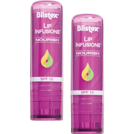 Blistex Pürüzsüz Dudaklar Için Besleyici Dudak Bakımı Lip Infusions Nourish SPF15 3,7g X2