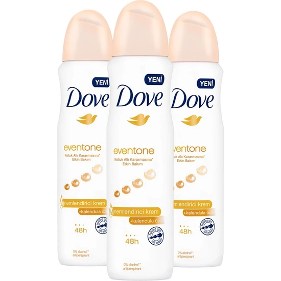 Dove Kadın Sprey Deodorant Even Tone Koltuk Altı Kararmasına Etkin Bakım 150 Ml X3
