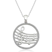 Ervanur 925 Ayar Gümüş Müzik Temalı Kadın Kolye