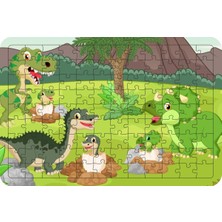 Güven Serigrafi Dinozorlar Model5 108 Parça Ahşap Çocuk Puzzle Yapboz