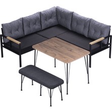 Pimango Pi Elize Demonte Metal Mutfak,balkon ve Bahçe Takımı,köşe Takımı 180X180