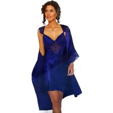 Pierre Cardin Midi Dantel Sabahlık Gecelik Set 4240