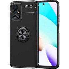 Dlrcase Xiaomi Redmi Note 11 4g Kılıf Ravel Silikon Yüzüklü Mıknatıslı Kamera Korumalı Siyah