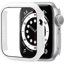 Gpack Apple Watch Uyumlu 7 45MM Ekran Koruyucu Full Glue Gard Renkli Beyaz