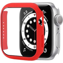Casestreet Apple Watch Uyumlu 7 41MM Ekran Koruyucu Full Glue Gard Renkli Kırmızı