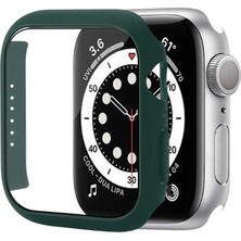 Casestreet Apple Watch Uyumlu 7 45MM Ekran Koruyucu Full Glue Gard Renkli Koyu Yeşil