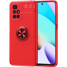 Case Street Casestreet Xiaomi Redmi Note 11 4g Kılıf Ravel Silikon Yüzüklü Mıknatıslı Kamera Korumalı+Nano Glass Kırmızı