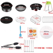 Yuandong 9 inç 12 Adet Yui / Xiaomi / Philips / Kumtel Uyumlu Air Fryer Silikon Fırın Tavası - Siyah (Yurt Dışından)
