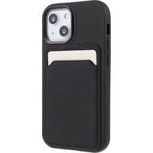 Hello-U iPhone 13 Mini Için Kauçuk Yüzeyli Kartlıklı Çizilmez Pc + Tpu Telefon Kılıfı - Siyah  (Yurt Dışından)