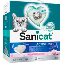 Sanicat Active White Lots Flower Kedi Kumu 10L