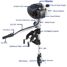 Tomking TKC148E 2 Zamanlı 3.5 Hp Kısa Şaft Dıştan Takma Tatlı ve Tuzlu Su Motoru ATALAR09