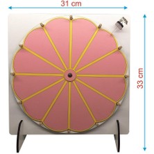 Cokleas Yazılıp Silinebilir Çarkıfelek - 12 Bölmeli Eğitici Oyun Pembe Çarkı Felek