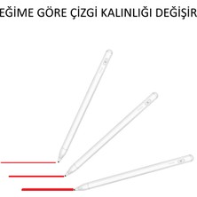 Fuchsia Tüm Apple Ipad'ler ve Apple iPhone'lar ile Uyumlu Eğime Göre Çizgi Kalınlığı Değişen Şarjlı Dokunmatik Ekran Kalemi Stylus Pen