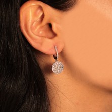 Adil Idil Kuyumculuk 14 Ayar Beyaz Altın Oval Baget S Küpe