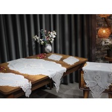 Çeyiz Diyarı Gerdan Keten 5 Parça Salon Takımı Gri