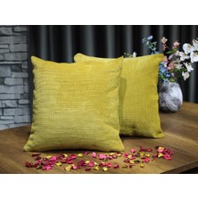 Çeyiz Diyarı Aysu Lüx Jakarlı 2 Li Kırlent Kılıfı Hardal