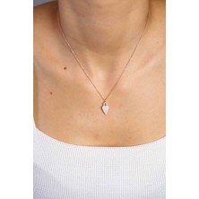 Hestia Silver Taşlı Çilek Rose Gümüş Kolye