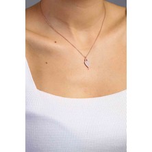 Hestia Silver Taşlı Çilek Rose Gümüş Kolye