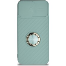 Case World Caseworld Apple iPhone 12 Kapak Kamera Korumalı Yüzüklü Pastel Silikon Kılıf - Turkuaz