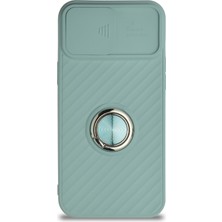 Case World Caseworld Apple iPhone 12 Pro Kapak Kamera Korumalı Yüzüklü Pastel Silikon Kılıf - Turkuaz