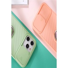 Guesche Guesche Apple iPhone 7 Plus Kapak Kamera Korumalı Yüzüklü Pastel Silikon Kılıf - Lila