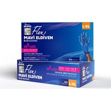 Flex Glove Medikal Eldiven Pudrasız Mavi 100'LÜ
