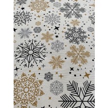 Stelo De Maro Snowy Red Kar Tanesi Desenli Runner Siyah - Gold - Krem 40 x 150 cm