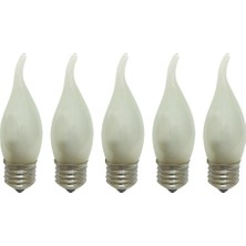Limaks 5'Li̇ Paket 28 Watt Buzlu Cam Ucu Kivrik Buji̇ Ampul Sari Işik