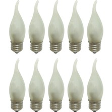 Limaks 10'Lu Paket 28 Watt Buzlu Cam Ucu Kivrik Buji̇ Ampul Sari Işik